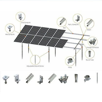 Hot Sale Solar Mounting System Roof Solar Mounting System Mounting System Solar Anodized Black